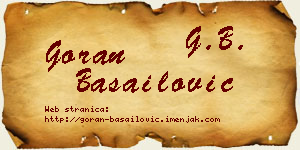Goran Basailović vizit kartica